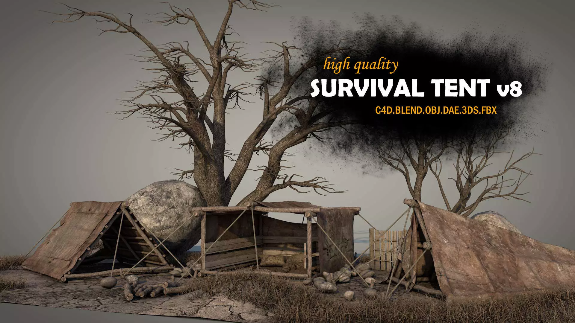 Survival Tent v8 3D model_0