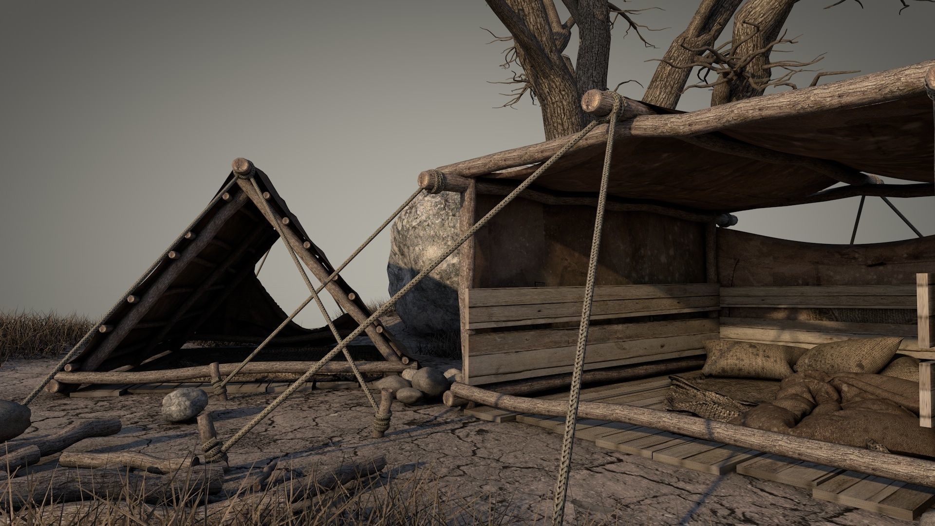 Survival Tent v8 3D model_4