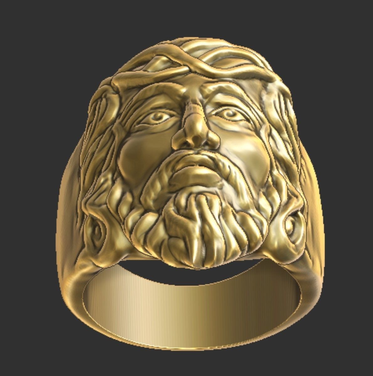 Jesus Ring 3D print model_1