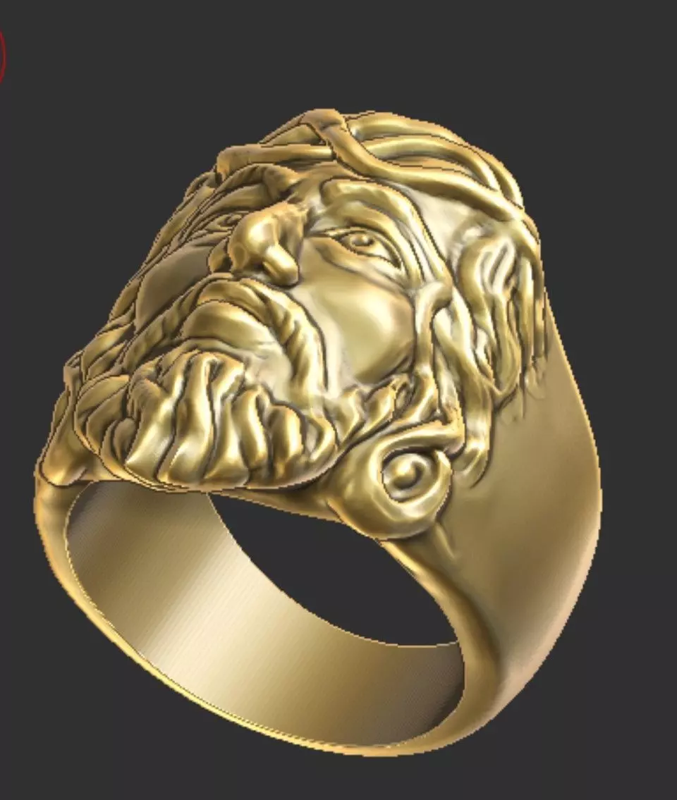 Jesus Ring 3D print model_0
