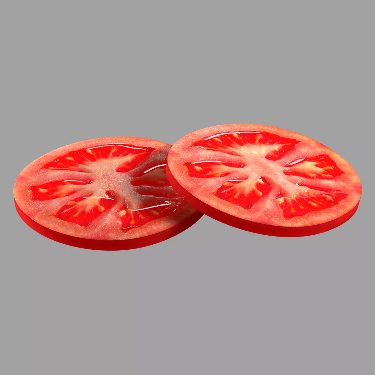 Realistic tomato Slice 3D model_0