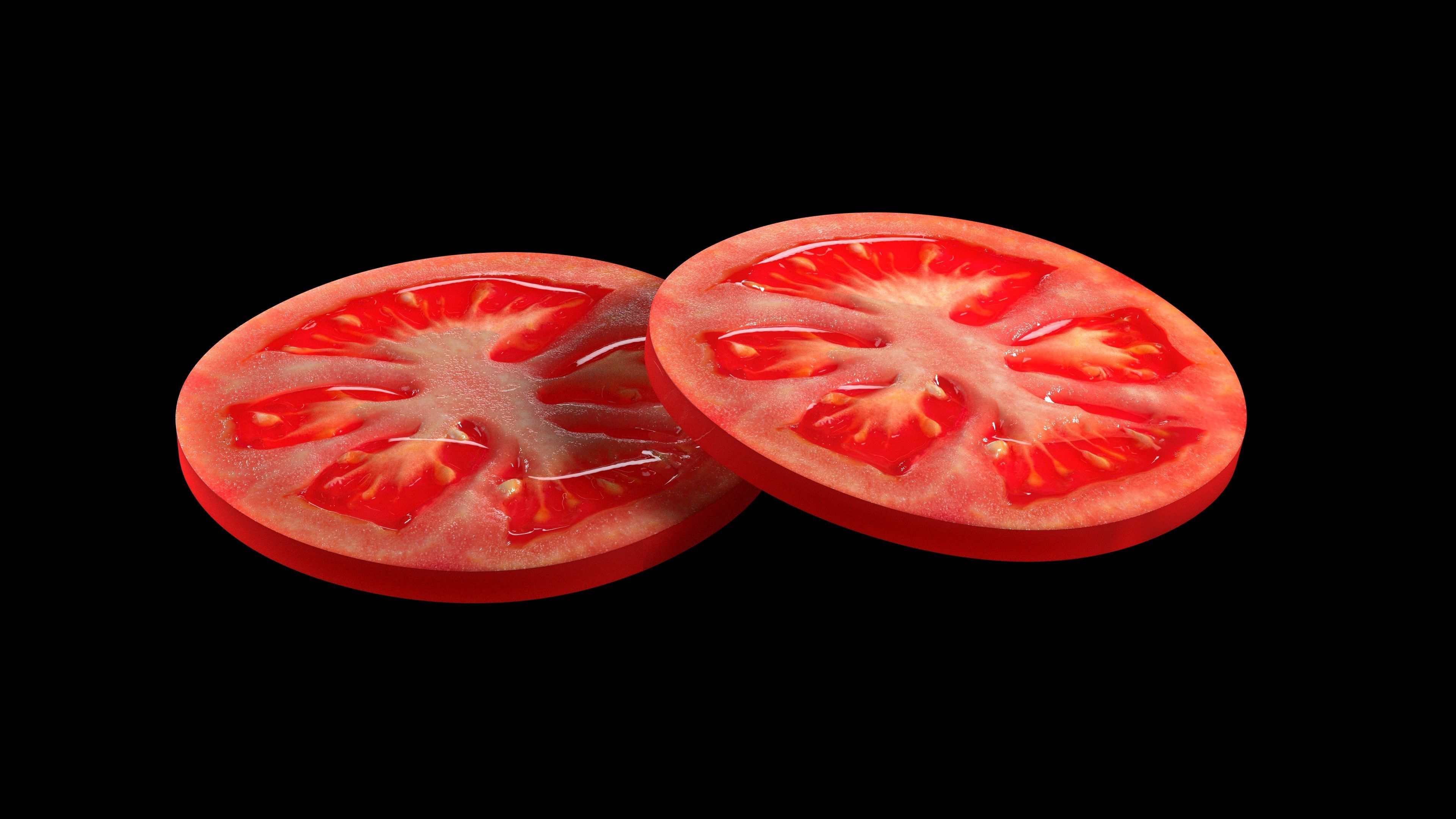 Realistic tomato Slice 3D model_4
