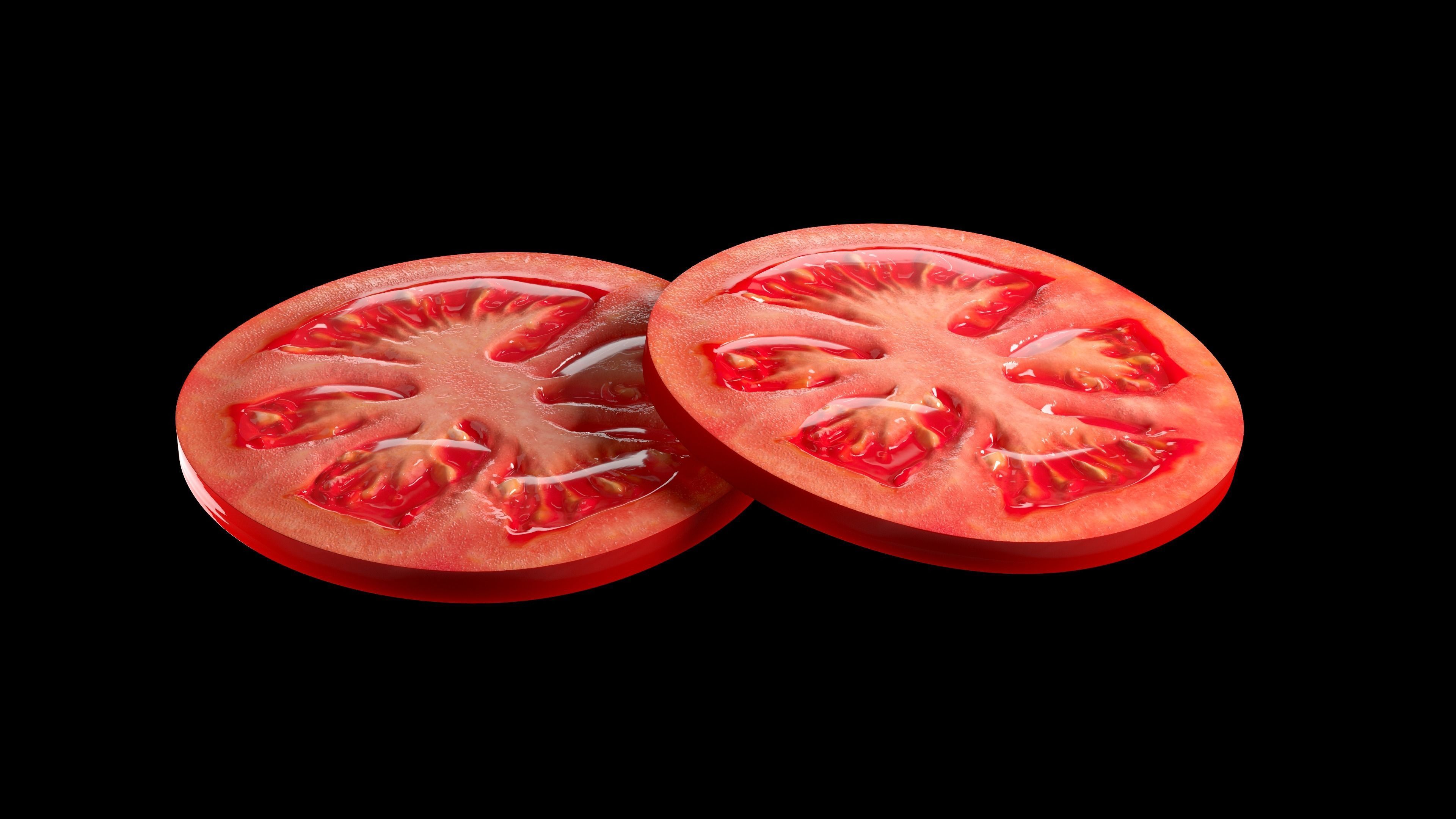 Realistic tomato Slice 3D model_3