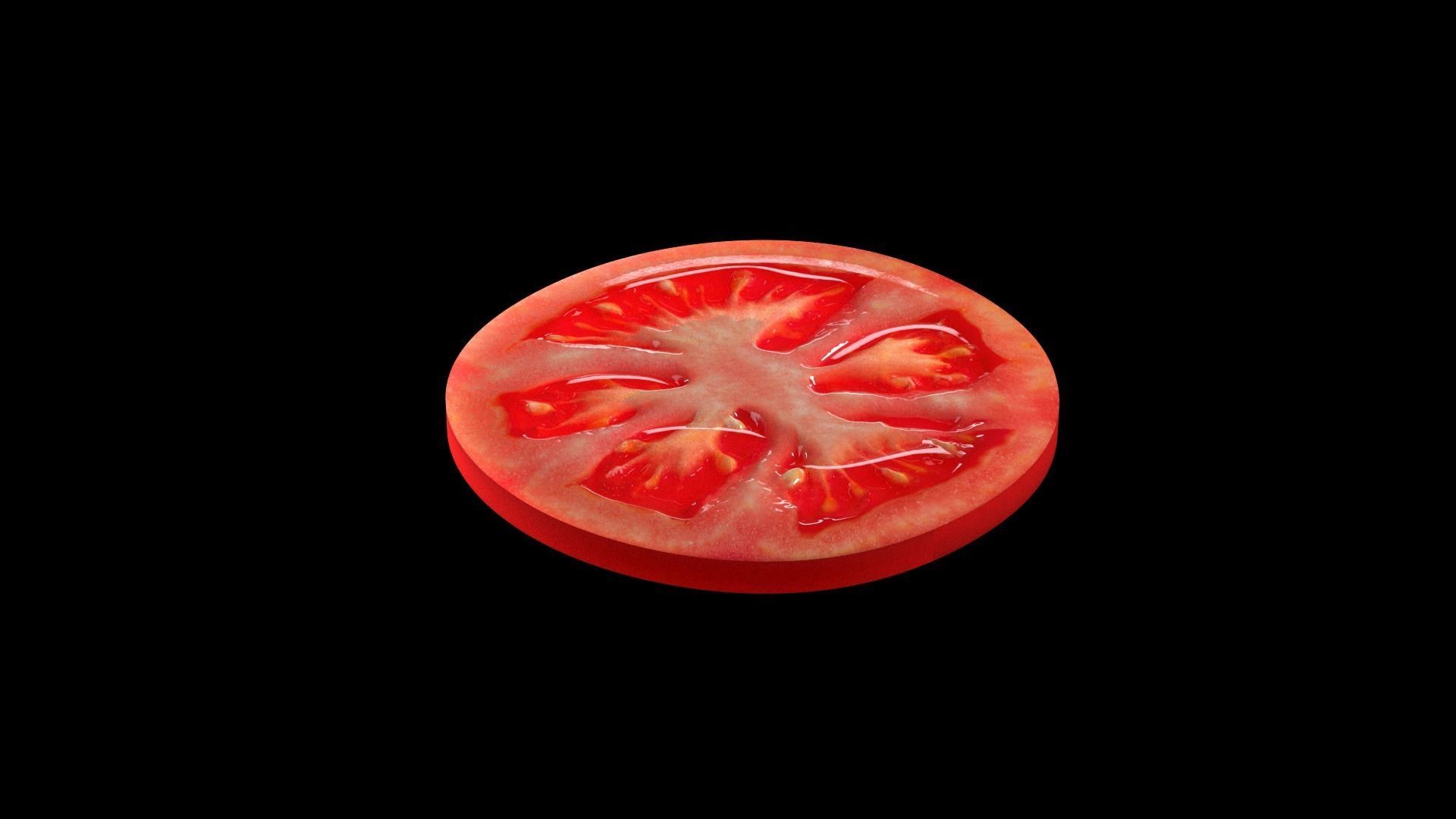 Realistic tomato Slice 3D model_1