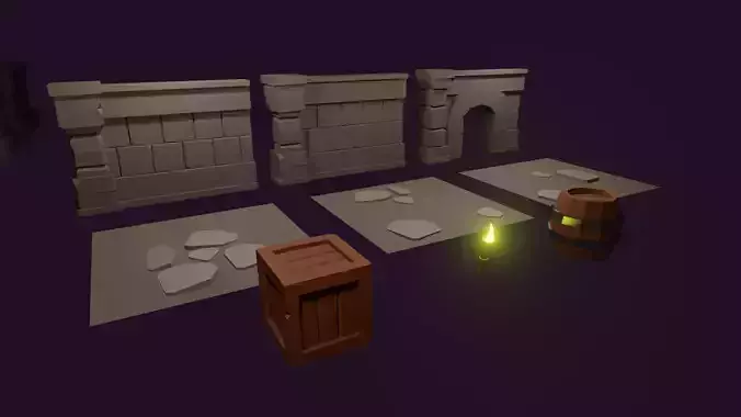 Low Poly Dungeon game ready asset 