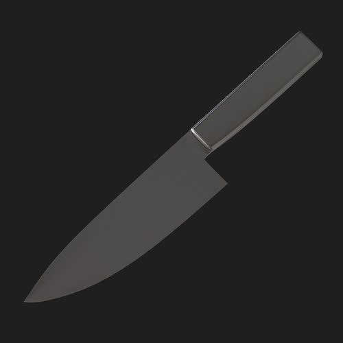 A Steel Kitchen Knife Free low-poly 3D model