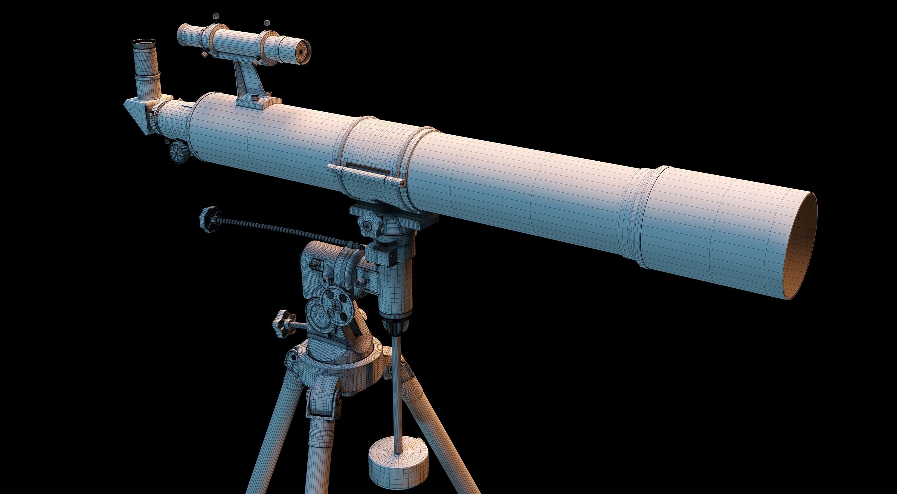 Telescope on tripod 3D model_6
