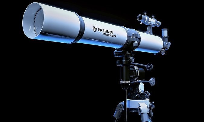 Telescope on tripod 3D model