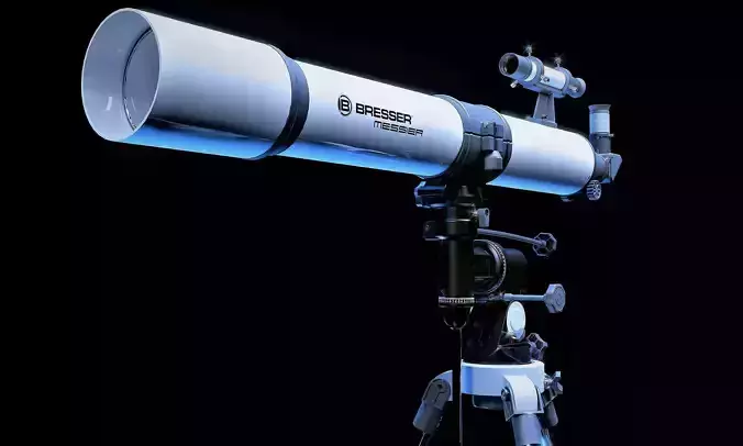 Telescope on tripod 3D model