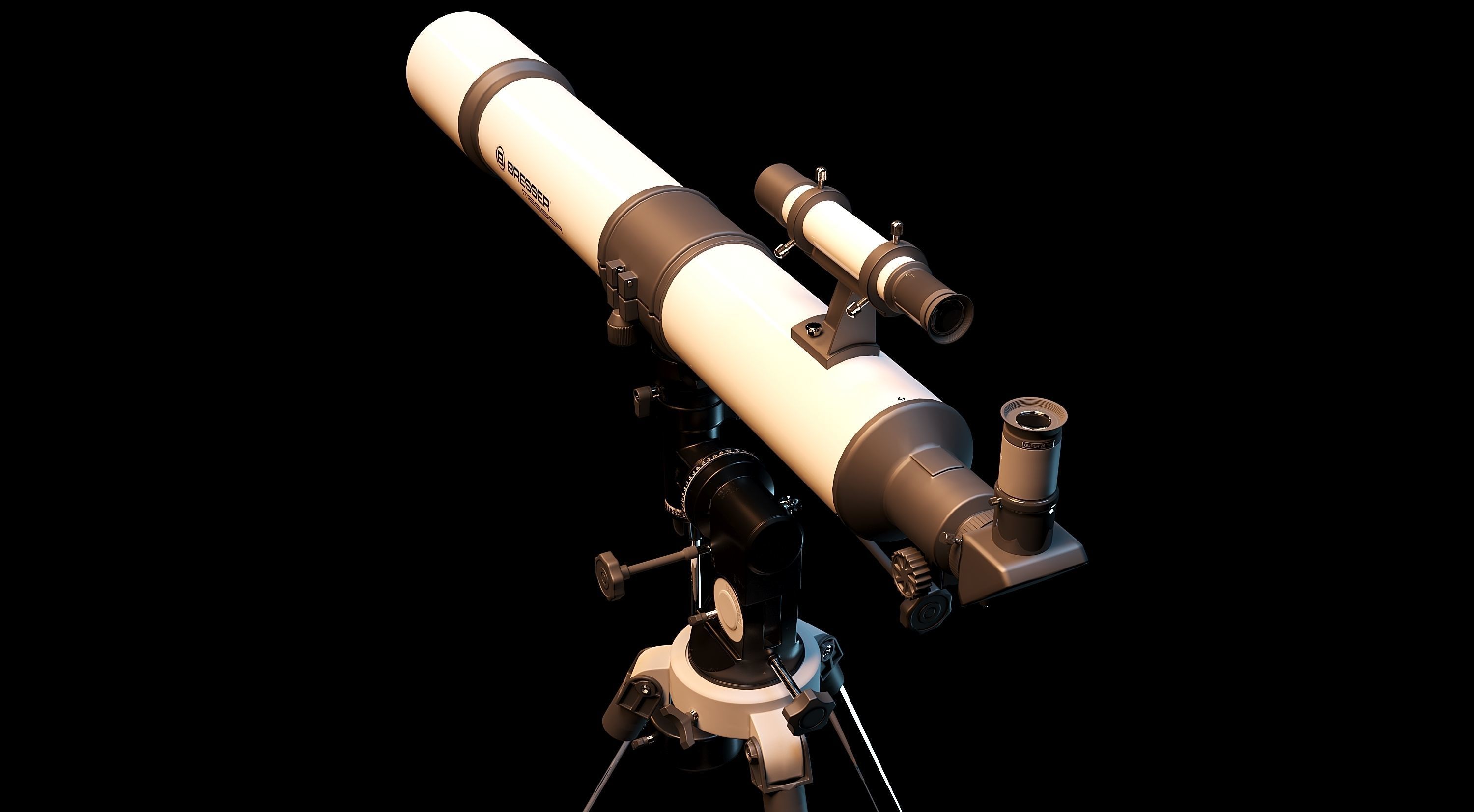 Telescope on tripod 3D model_4