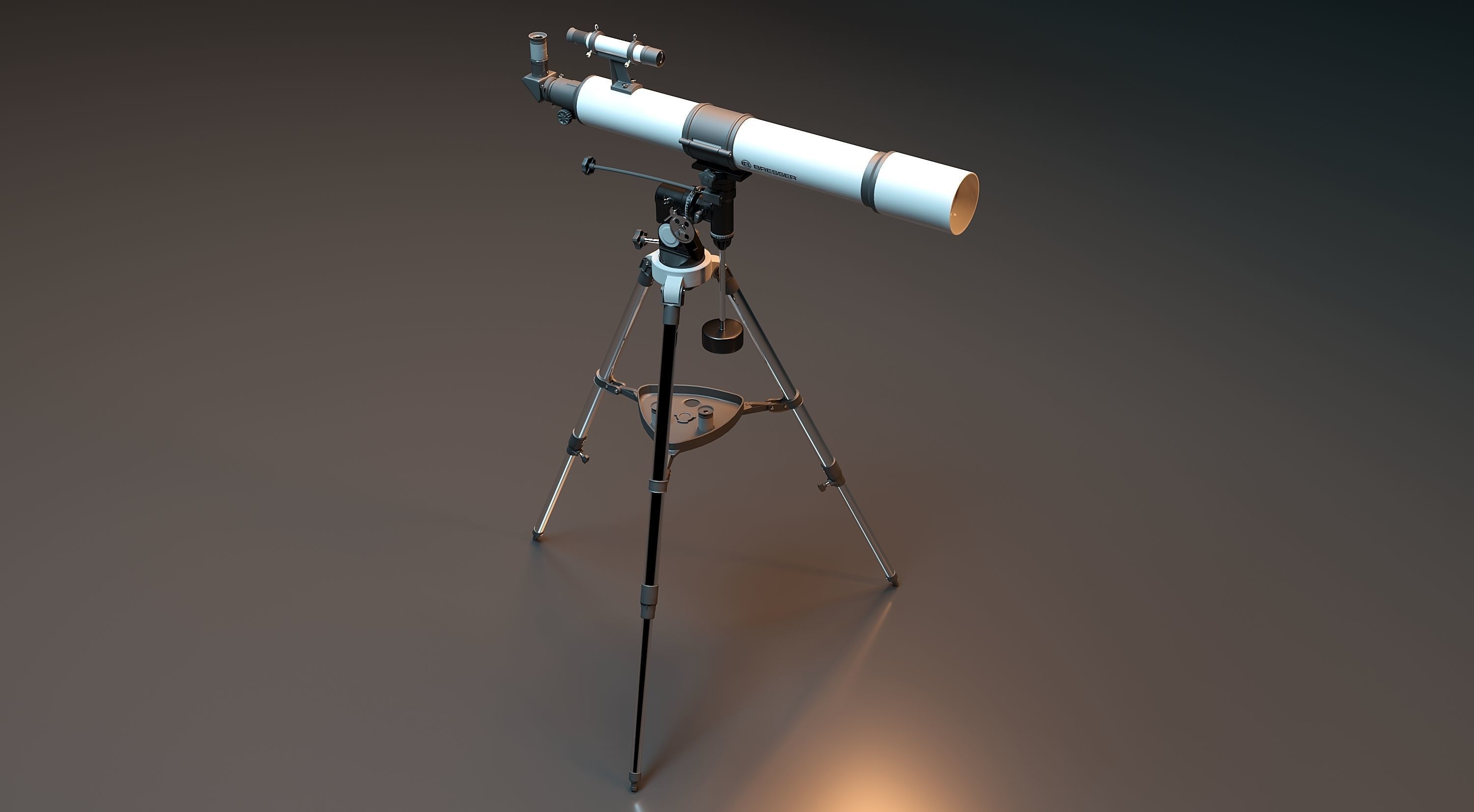 Telescope on tripod 3D model_1