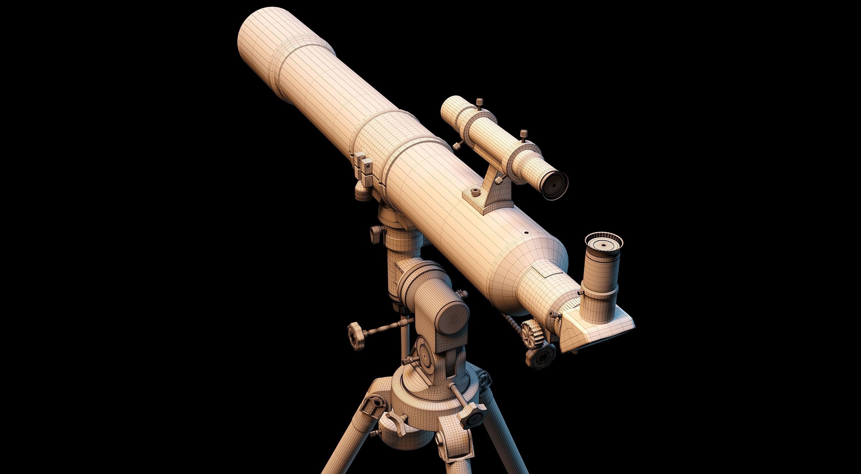 Telescope on tripod 3D model_5