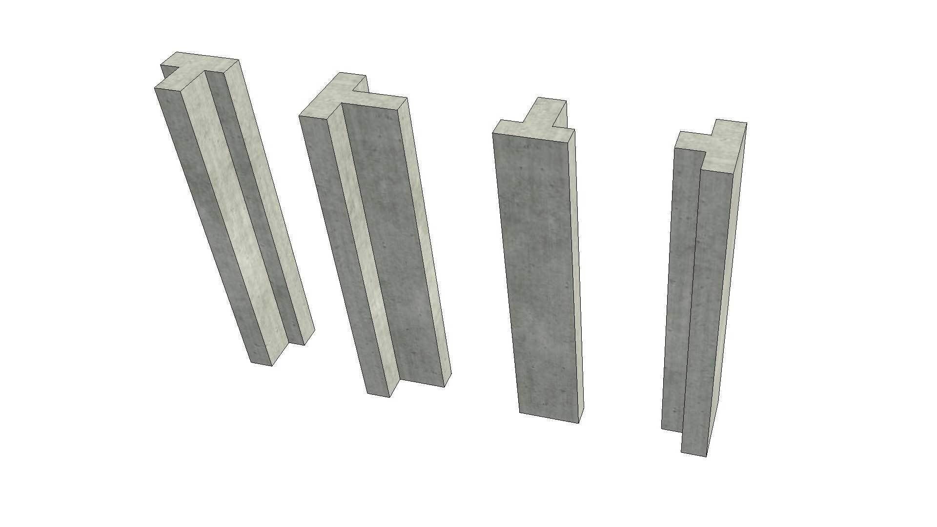 T Shaped Column 3D model_2
