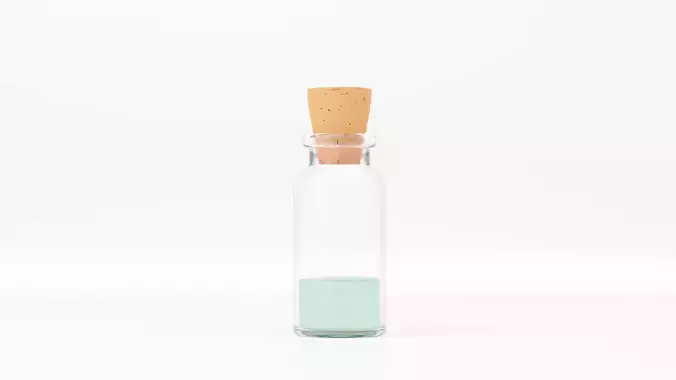 Laboratory Medical Glass Bottle 10 ml Realistic 3D model Low-poly 3D model