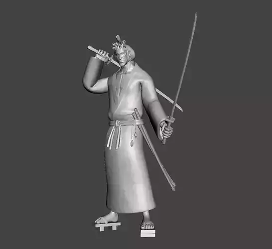 Kinemon 3D Model samurai holding sword 3D print model