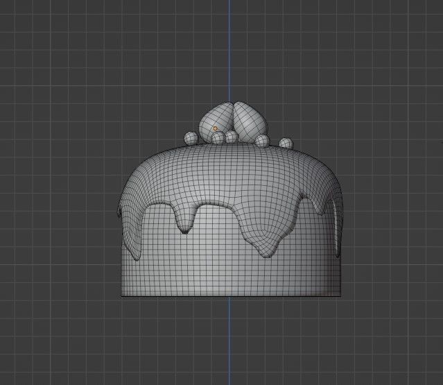 strawberry cake Low-poly 3D model_1