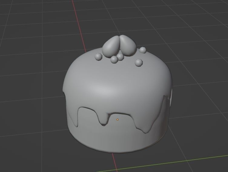 strawberry cake Low-poly 3D model_4