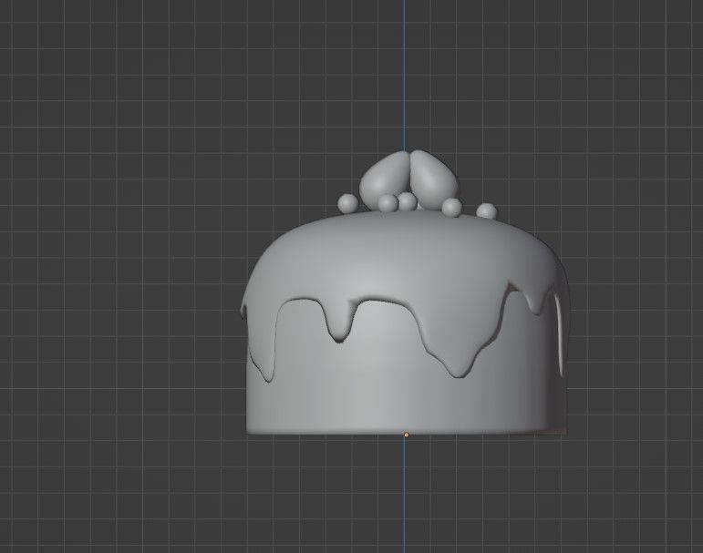 strawberry cake Low-poly 3D model_5