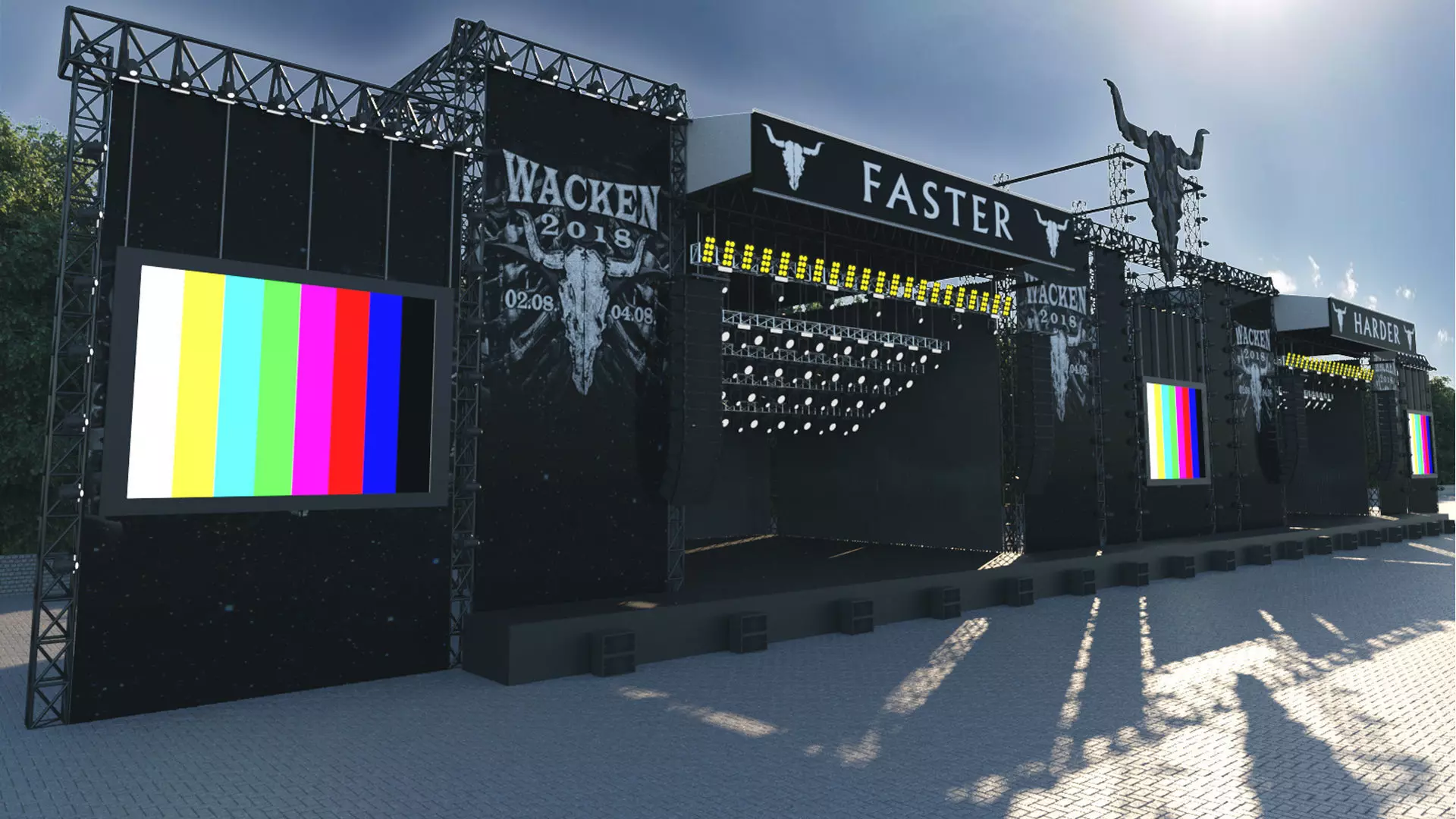 Concert Stage Event Truss 3D model_0