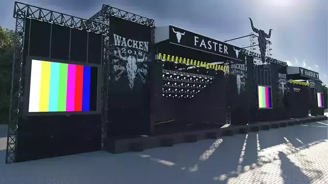 Concert Stage Event Truss 3D model