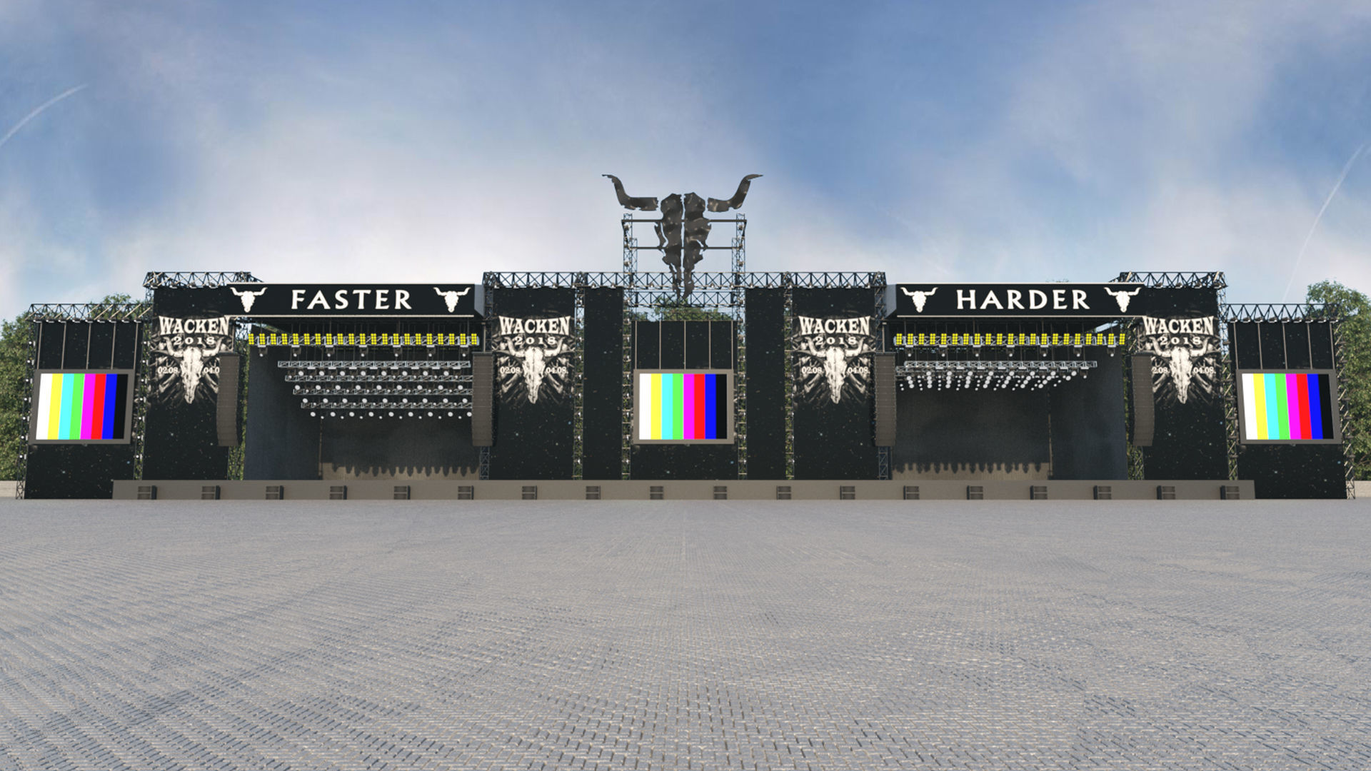 Concert Stage Event Truss 3D model_1