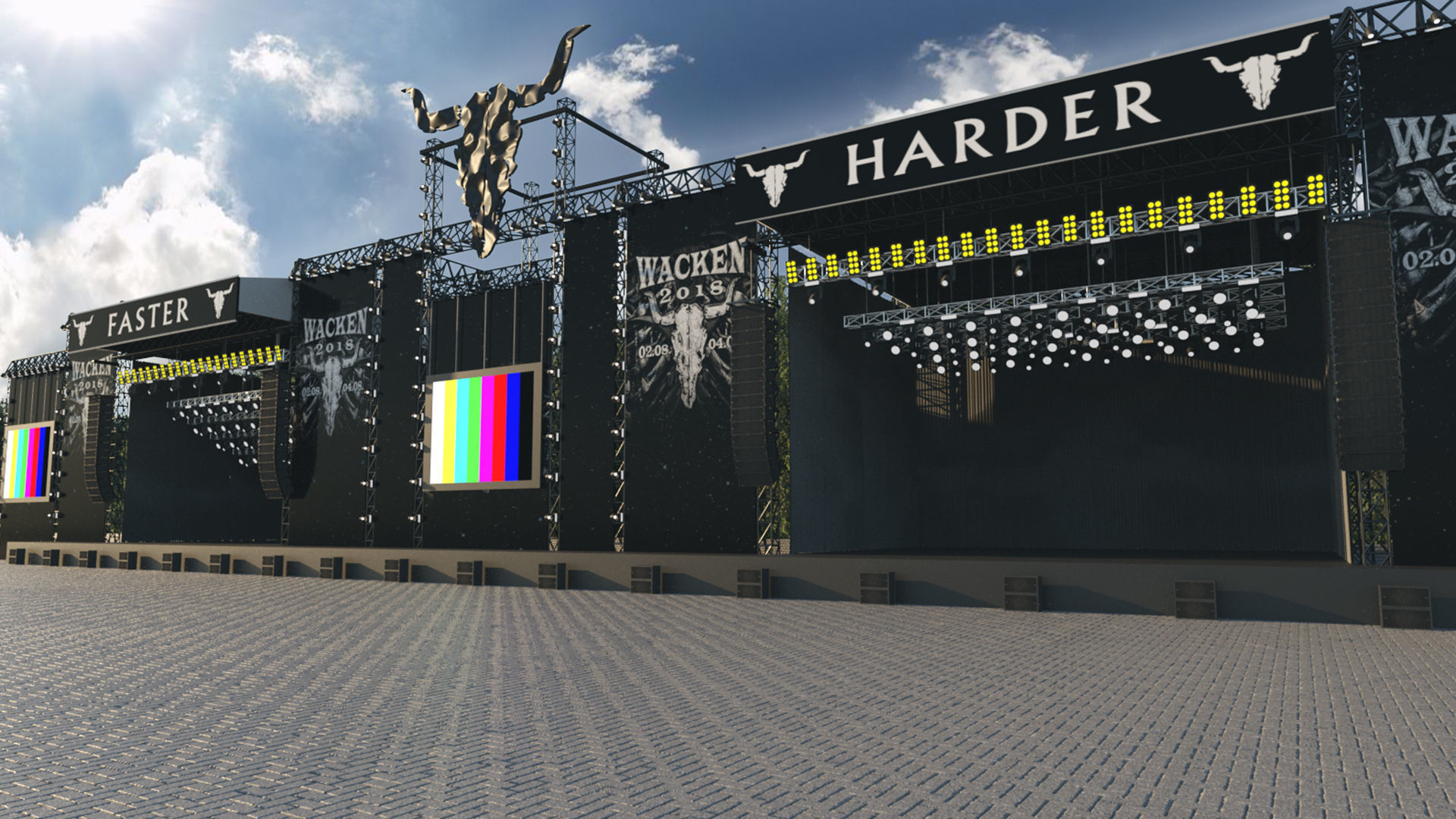 Concert Stage Event Truss 3D model_2