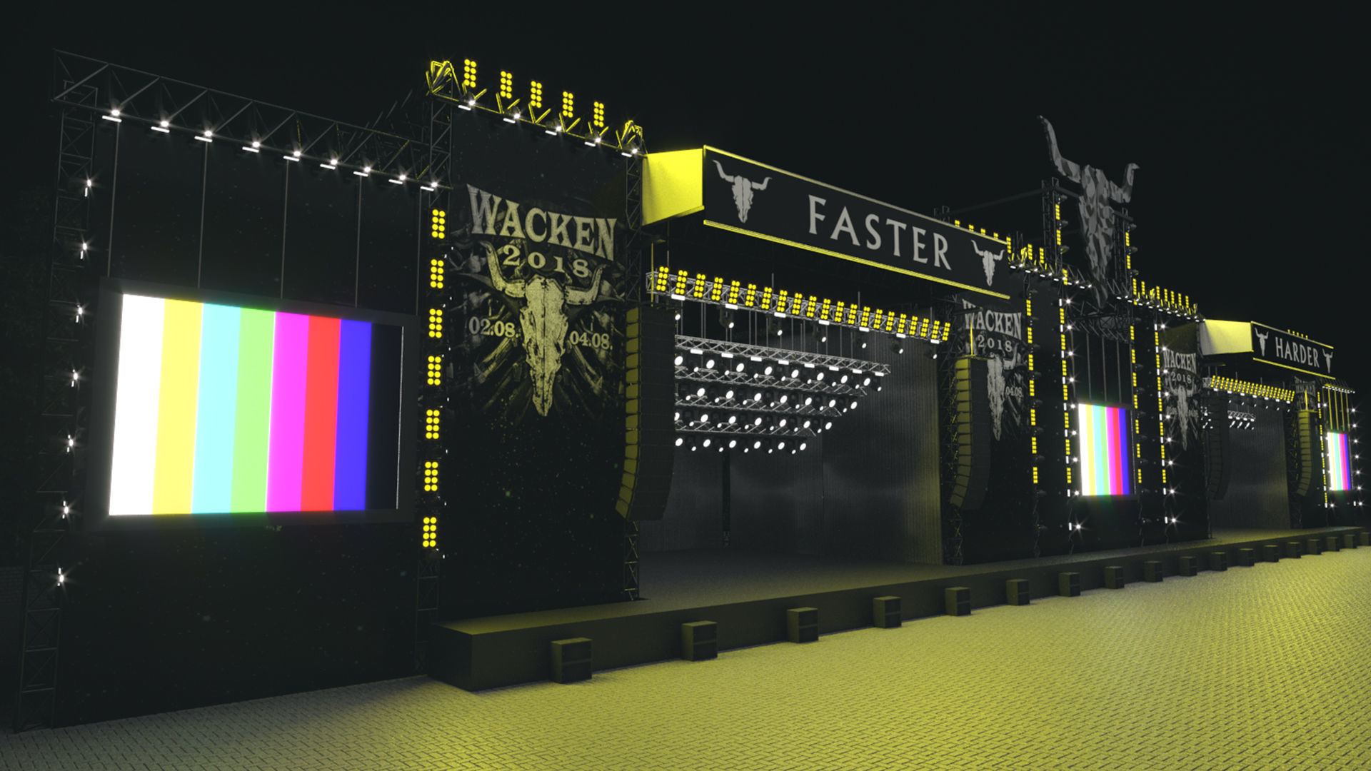 Concert Stage Event Truss 3D model_4