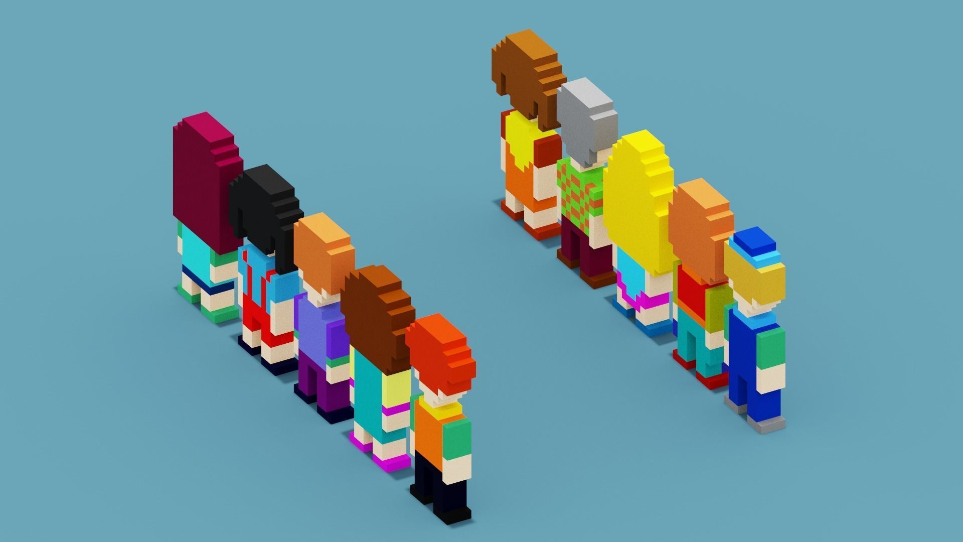 NFT Pixel Characters Low-poly 3D model_16