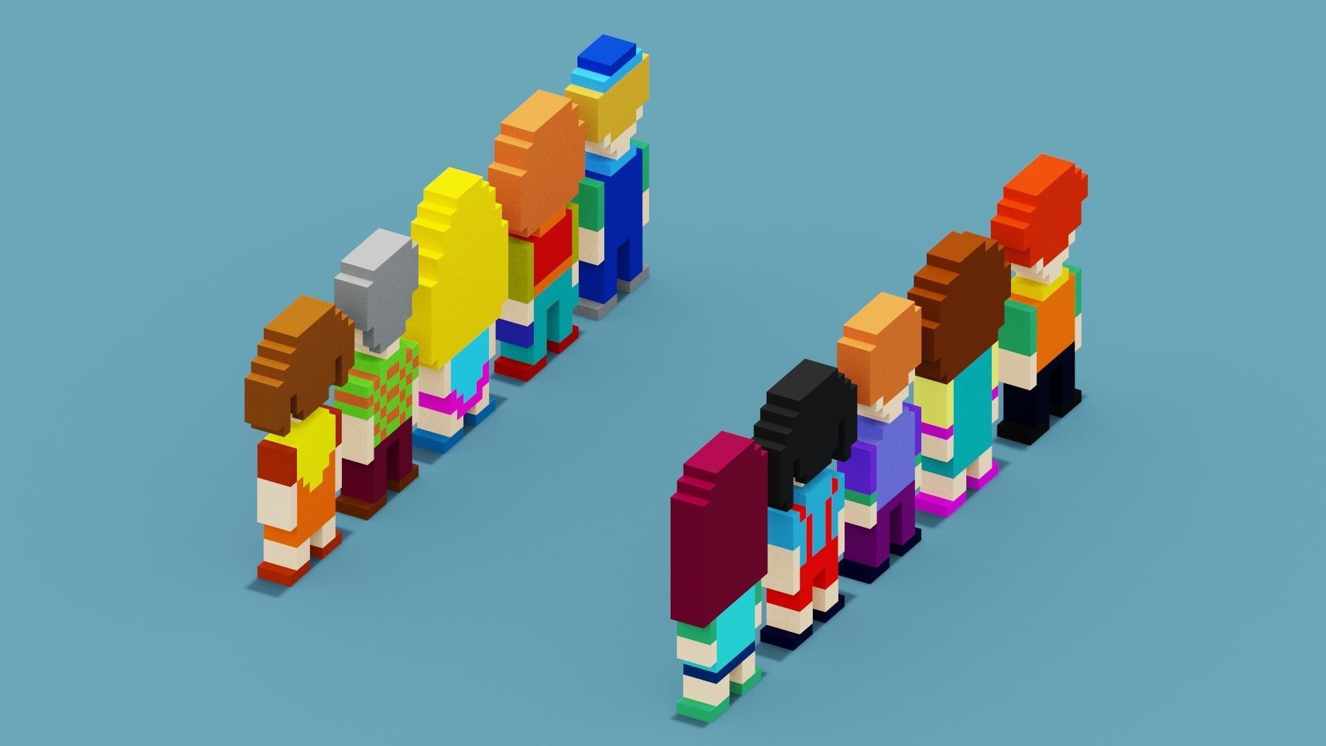 NFT Pixel Characters Low-poly 3D model_14