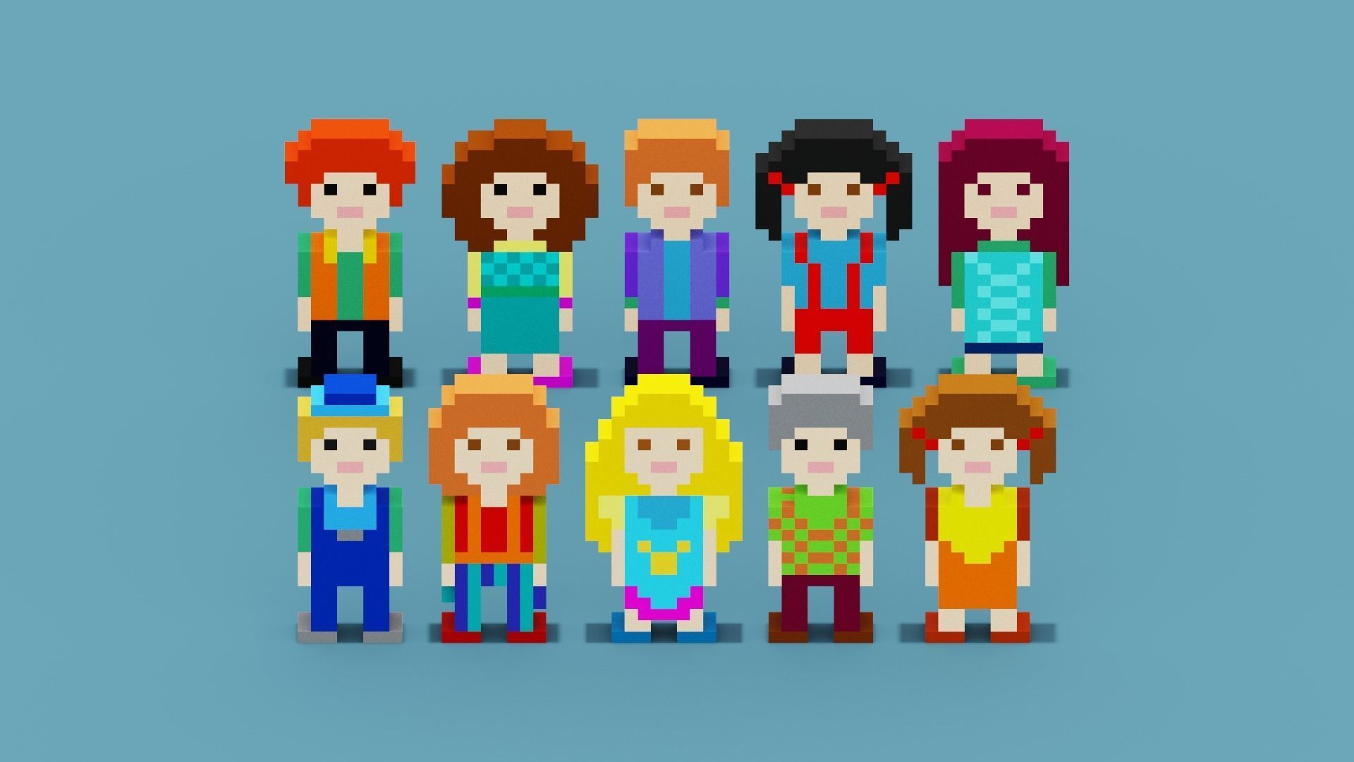 NFT Pixel Characters Low-poly 3D model_9