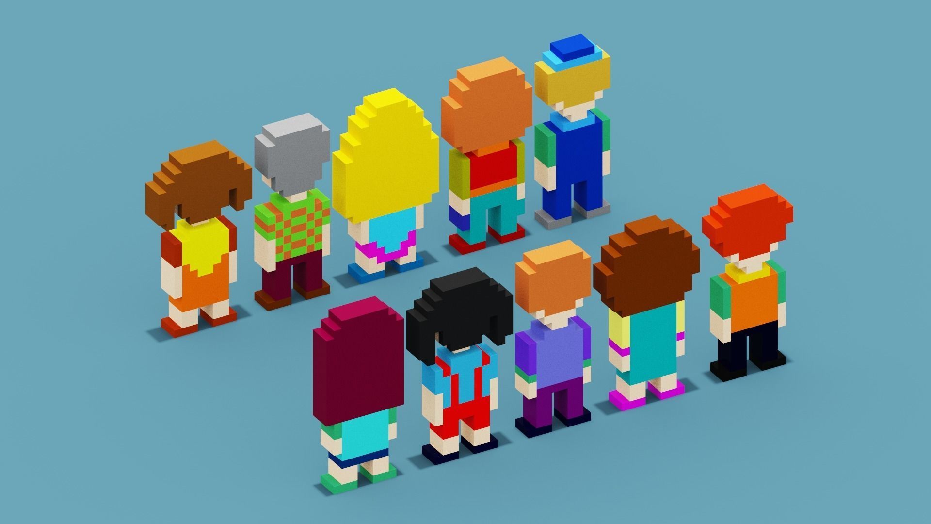 NFT Pixel Characters Low-poly 3D model_12