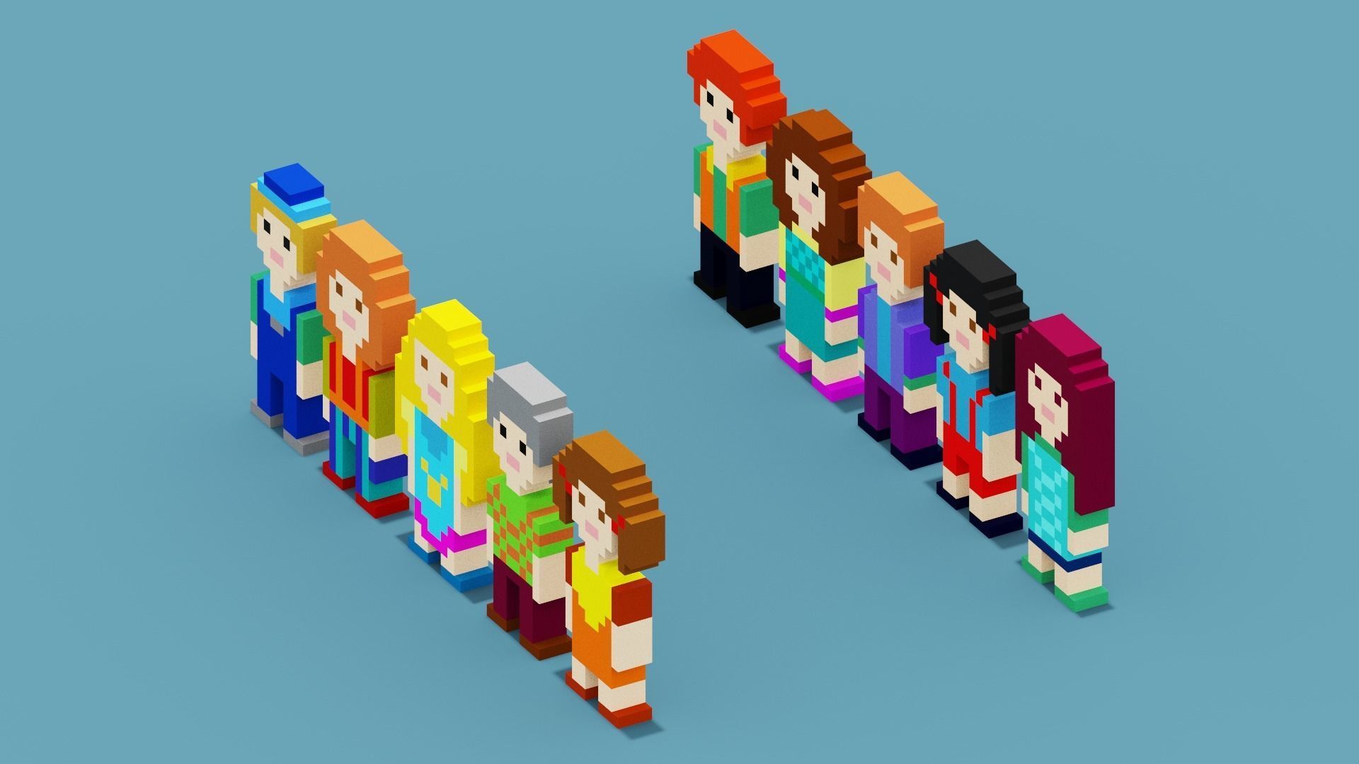 NFT Pixel Characters Low-poly 3D model_8