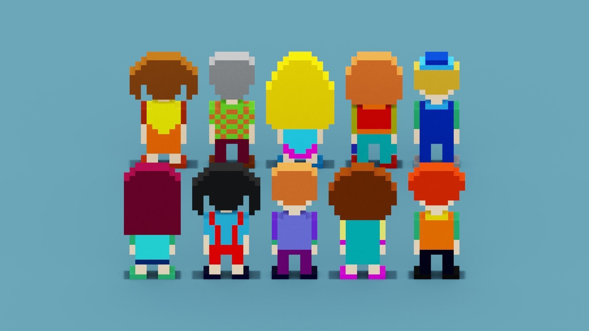 NFT Pixel Characters Low-poly 3D model_11