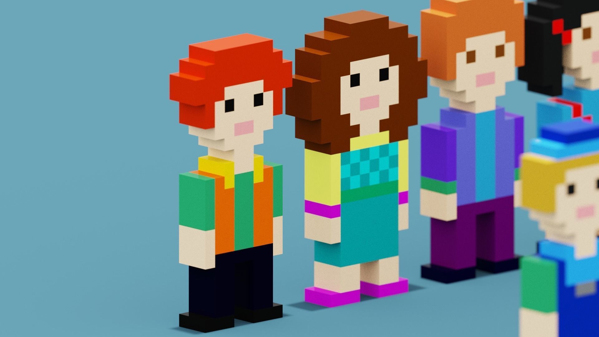 NFT Pixel Characters Low-poly 3D model_5