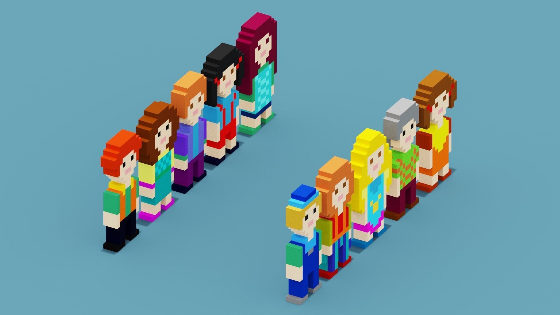 NFT Pixel Characters Low-poly 3D model_15