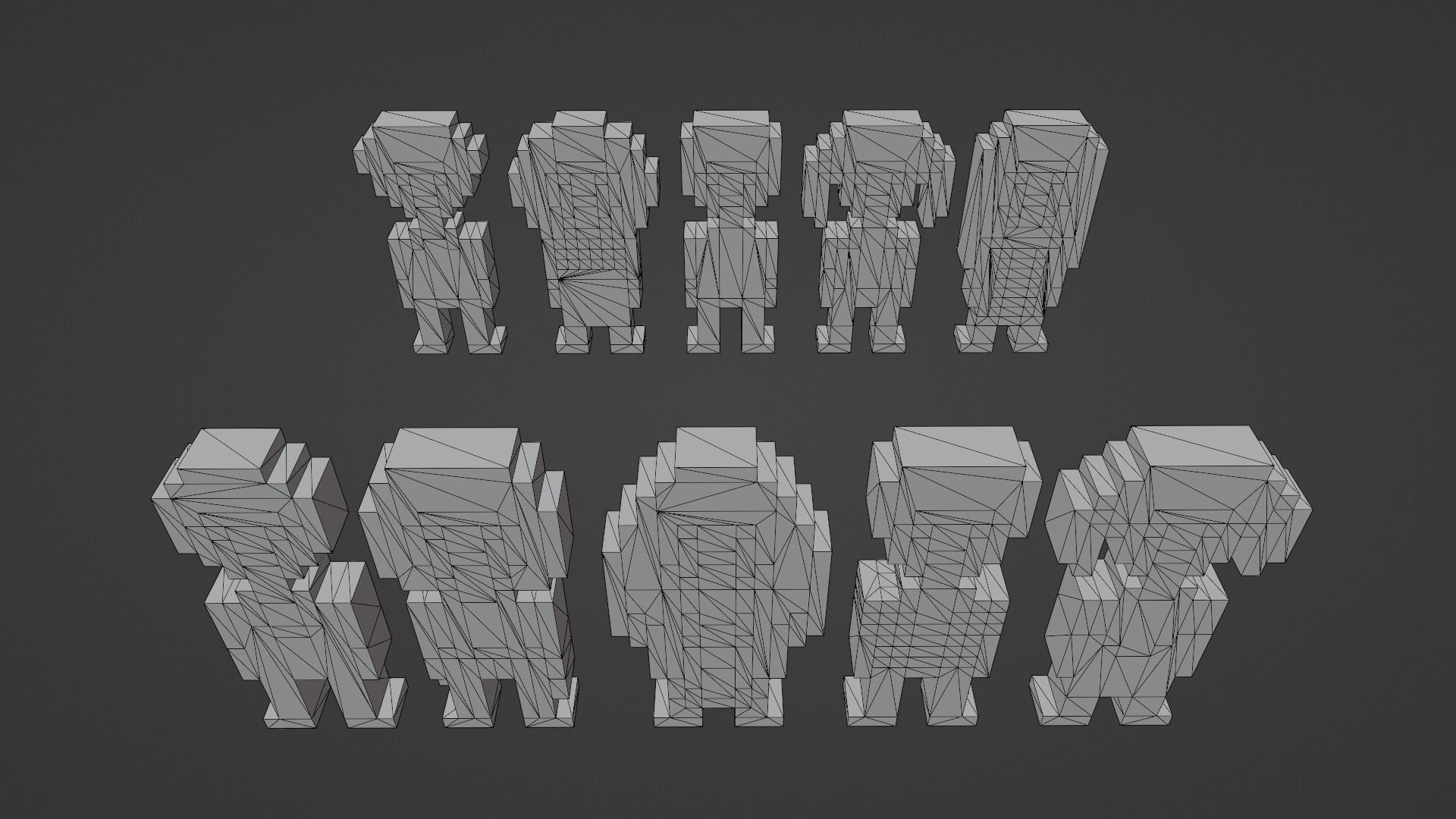 NFT Pixel Characters Low-poly 3D model_6