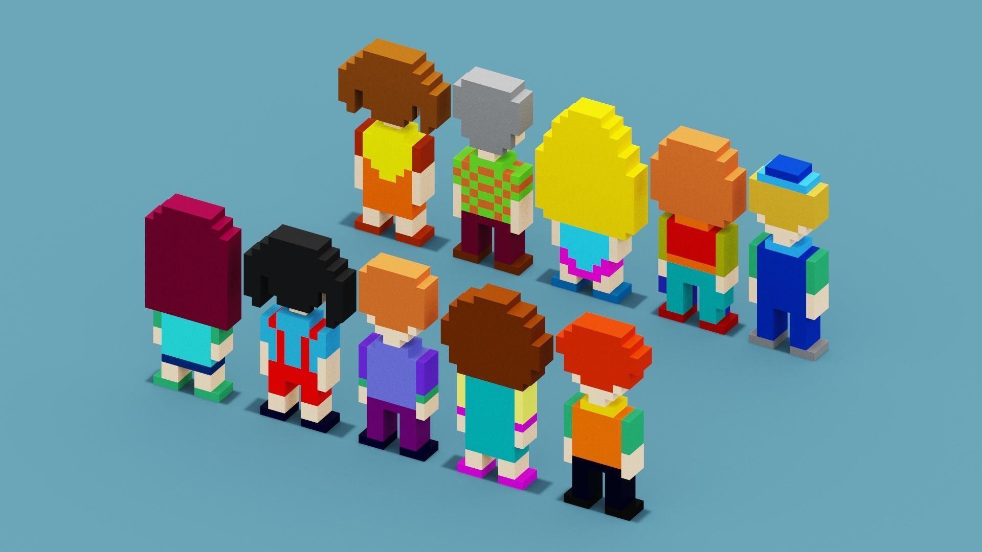 NFT Pixel Characters Low-poly 3D model_17