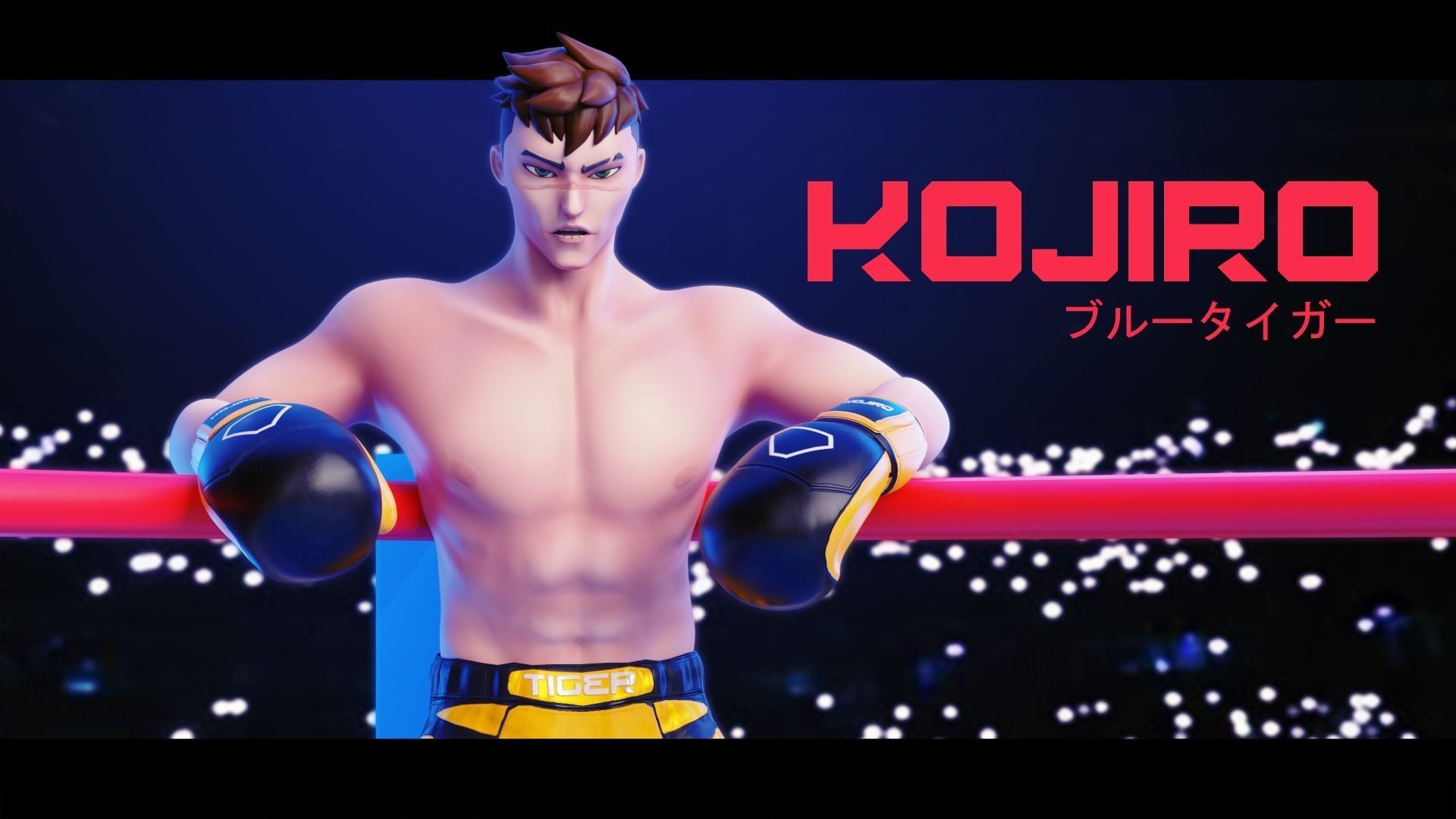 Low Poly Boxer - MMA Fighter -  Kojiro Low-poly 3D model_4