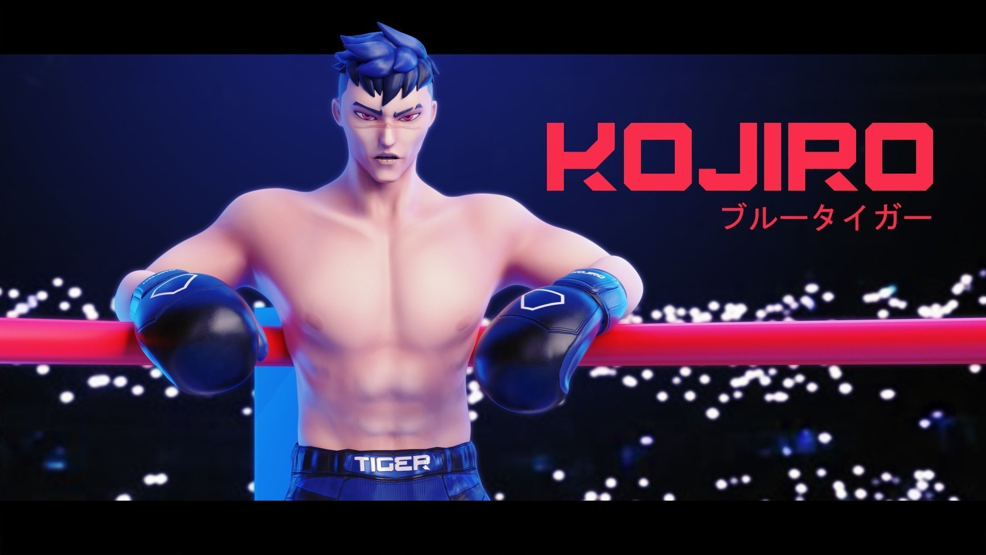 Low Poly Boxer - MMA Fighter -  Kojiro Low-poly 3D model_2