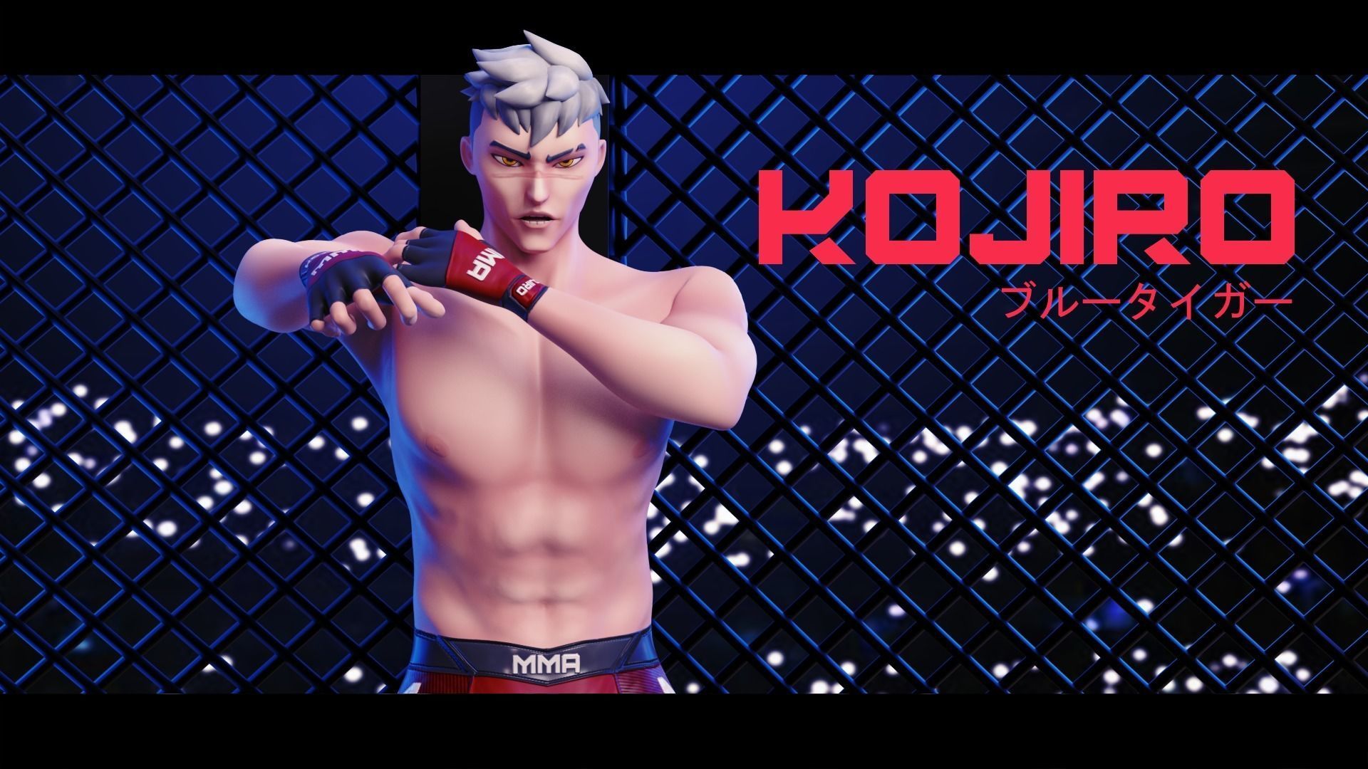 Low Poly Boxer - MMA Fighter -  Kojiro Low-poly 3D model_28