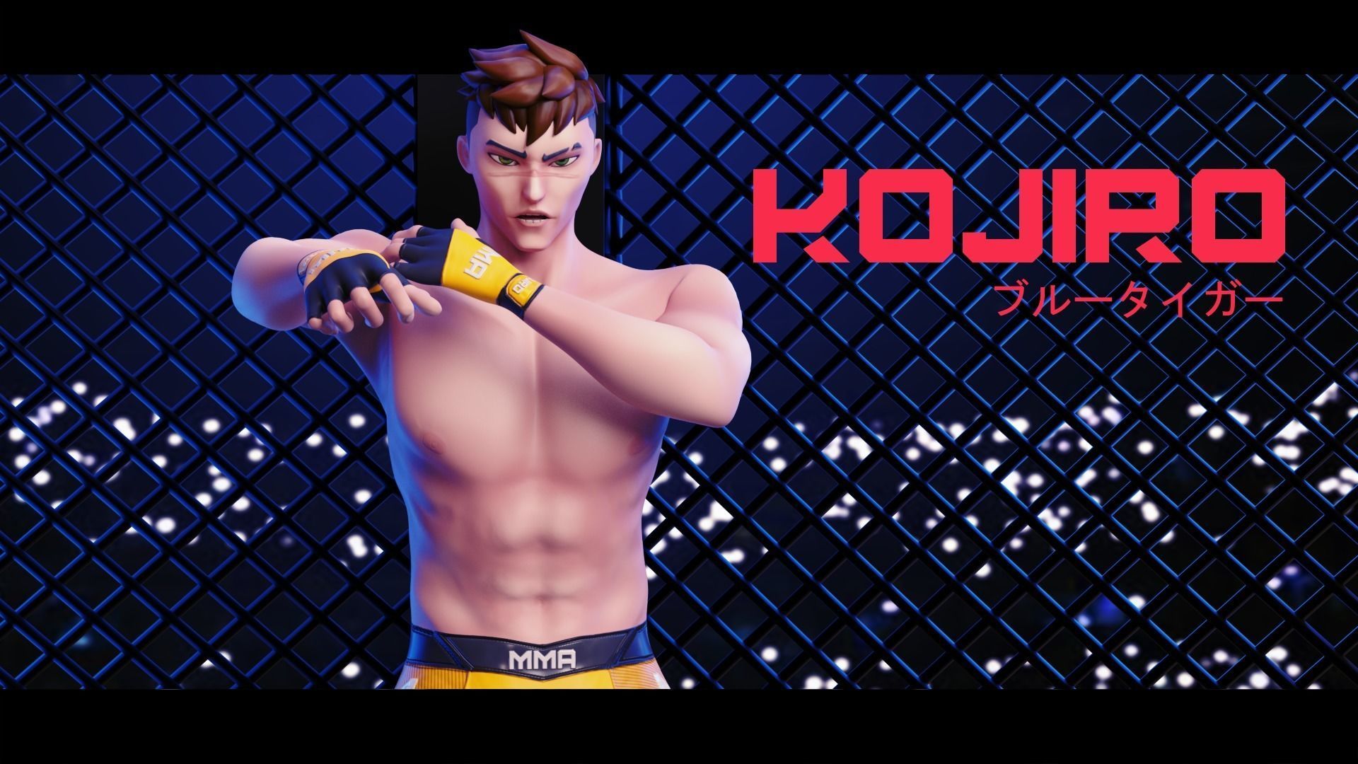 Low Poly Boxer - MMA Fighter -  Kojiro Low-poly 3D model_29