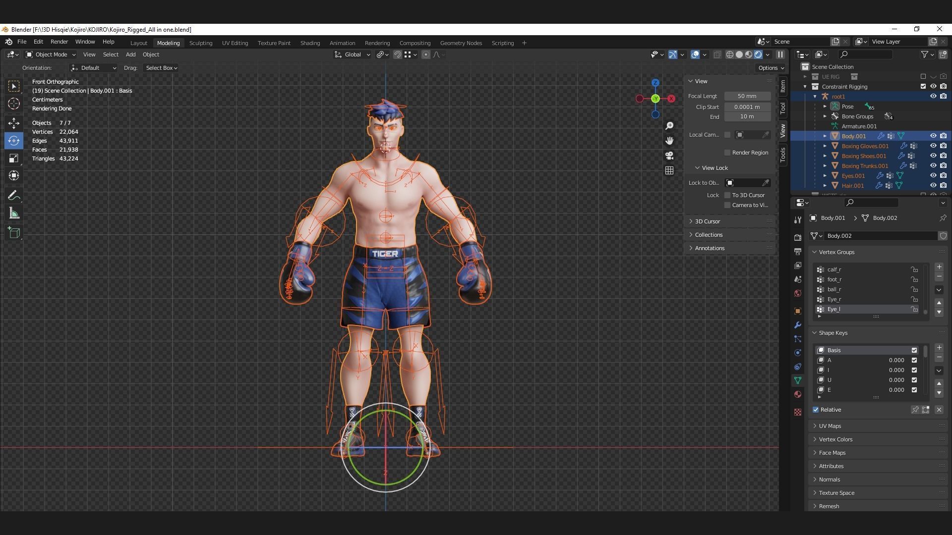 Low Poly Boxer - MMA Fighter -  Kojiro Low-poly 3D model_24