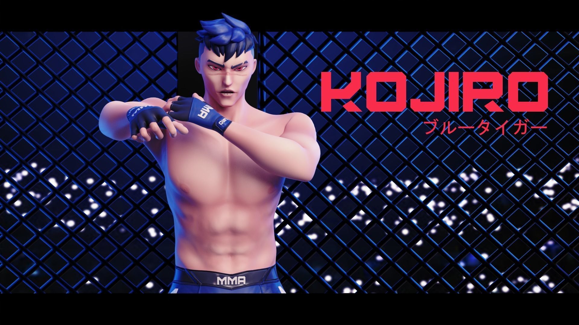 Low Poly Boxer - MMA Fighter -  Kojiro Low-poly 3D model_27