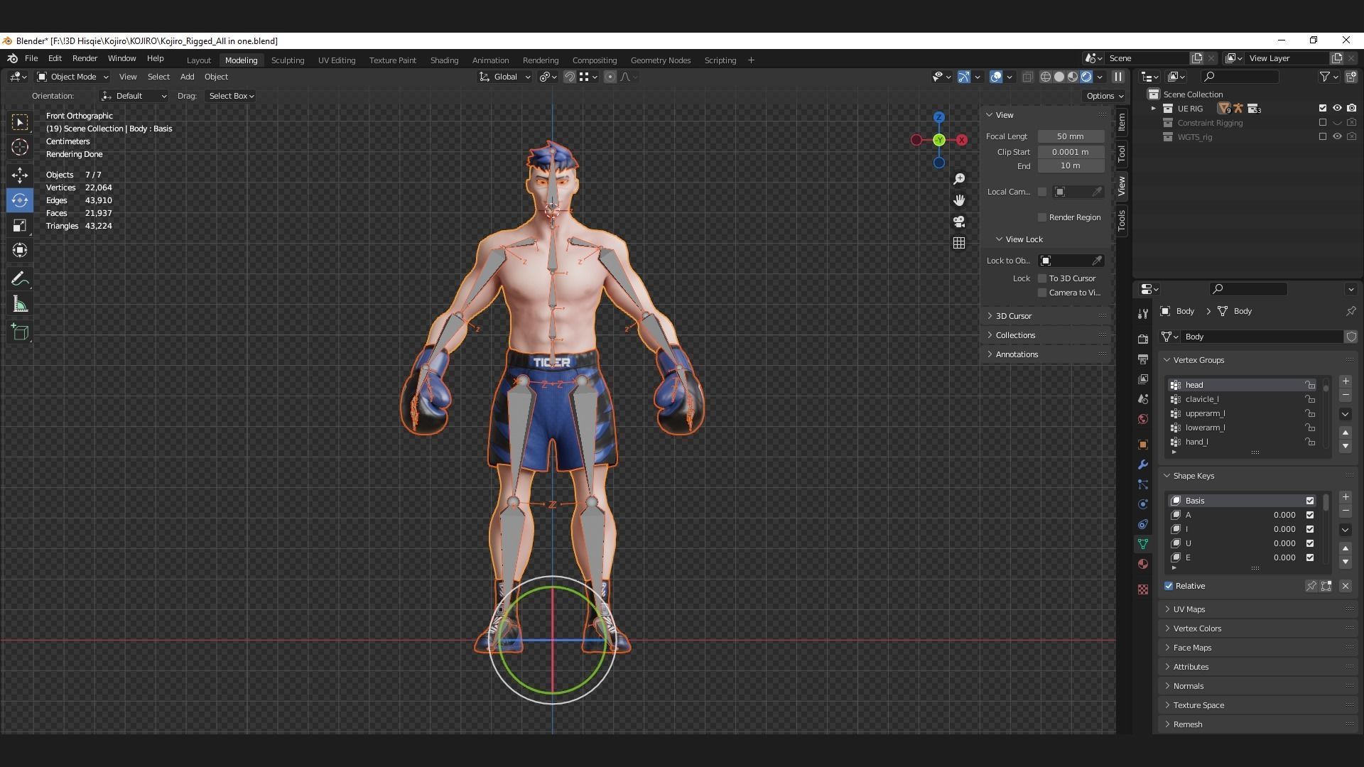 Low Poly Boxer - MMA Fighter -  Kojiro Low-poly 3D model_25