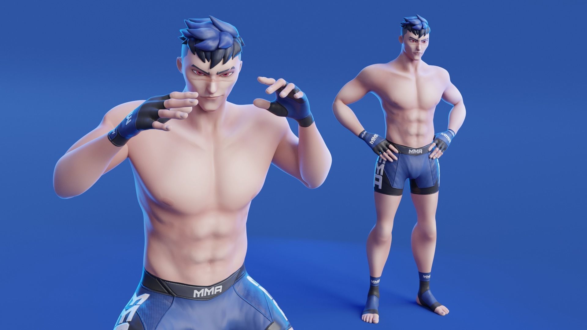 Low Poly Boxer - MMA Fighter -  Kojiro Low-poly 3D model_15