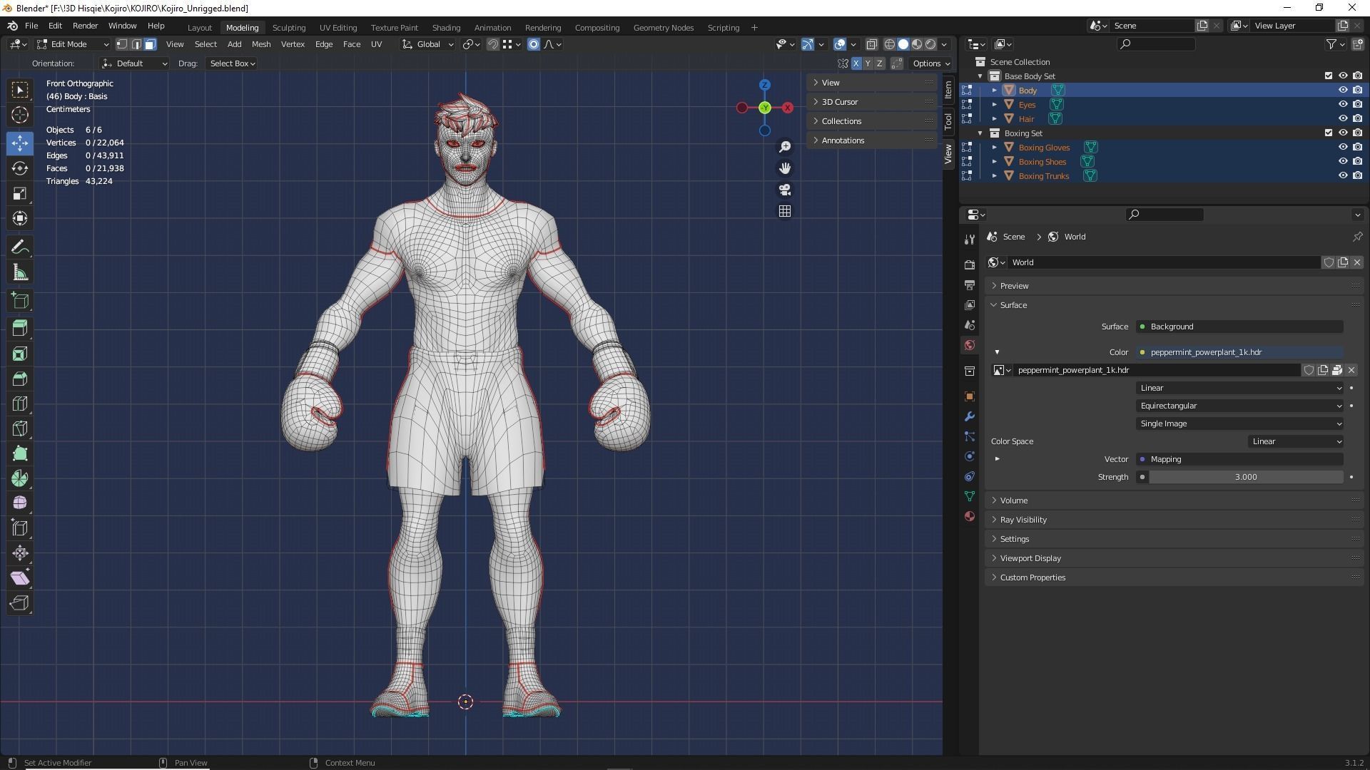 Low Poly Boxer - MMA Fighter -  Kojiro Low-poly 3D model_19