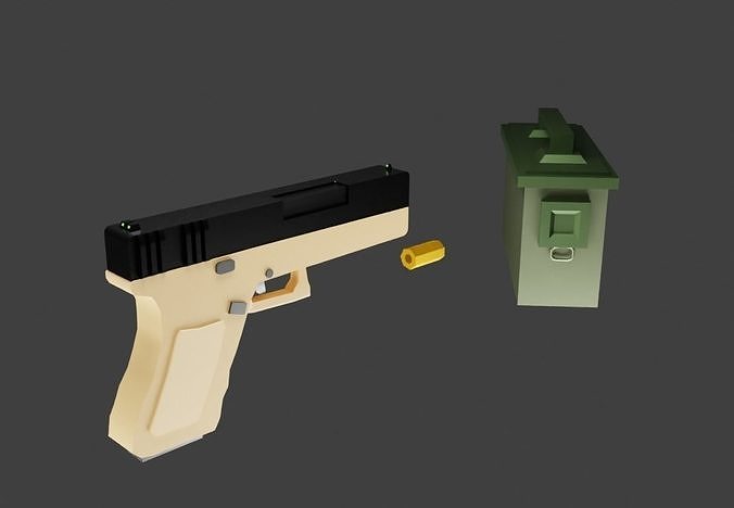 Glock Low poly  Low-poly 3D model