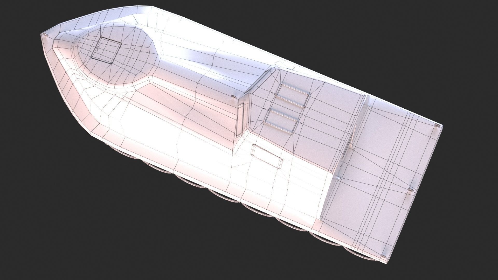 Enclosed Lifeboat Low-poly 3D model_9