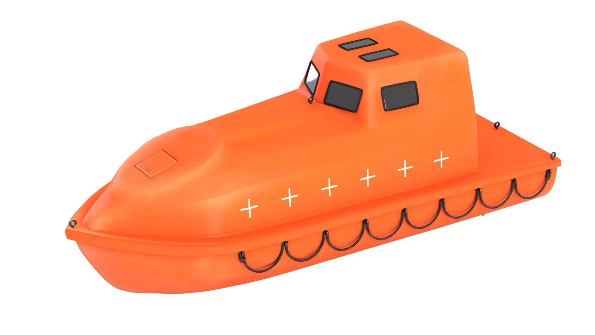 Enclosed Lifeboat Low-poly 3D model_0