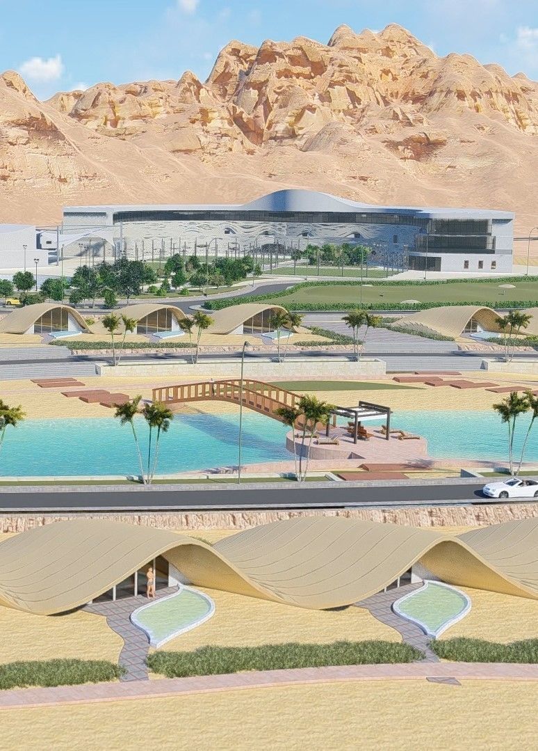 Tourist resort  Low-poly 3D model_9